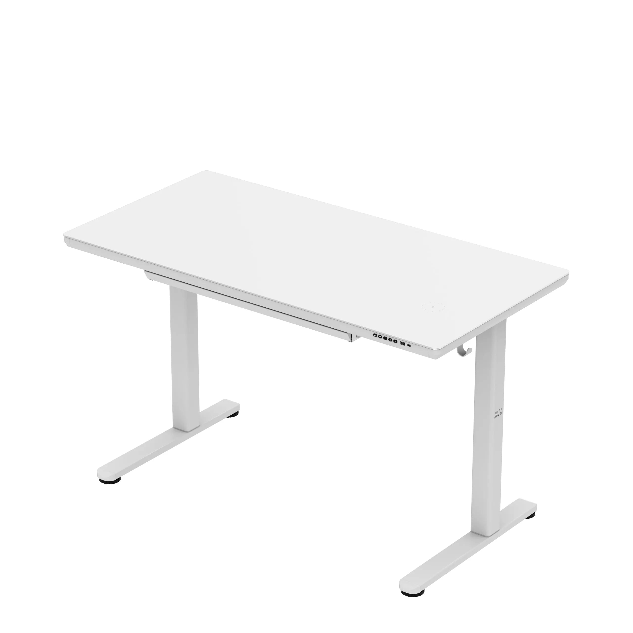 Escritorio eléctrico con tablero de cristal Mark Adler Leader 8.5 White