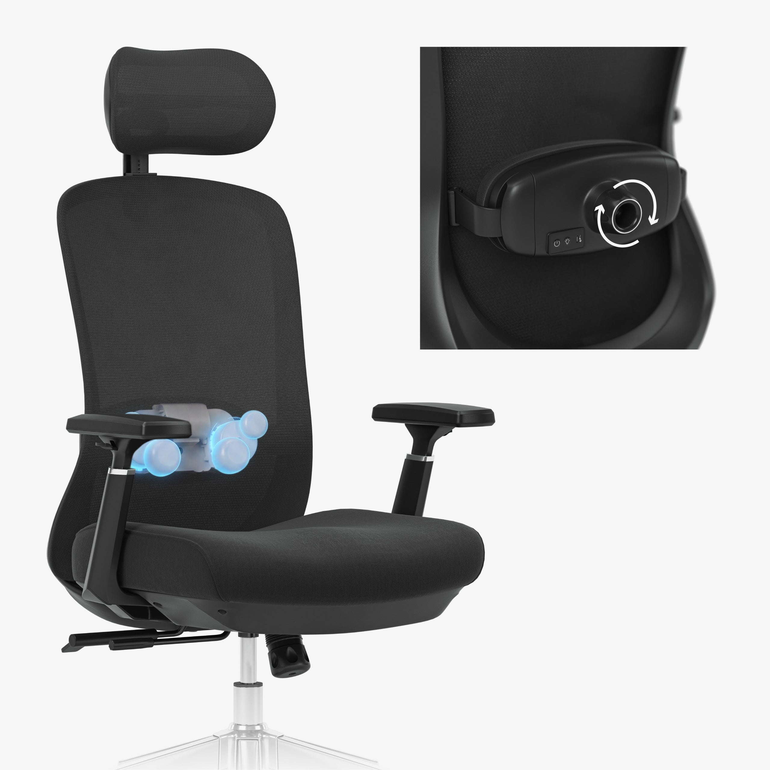 Sillón de oficina con función de masaje Mark Adler Leadpro 6.0 Black