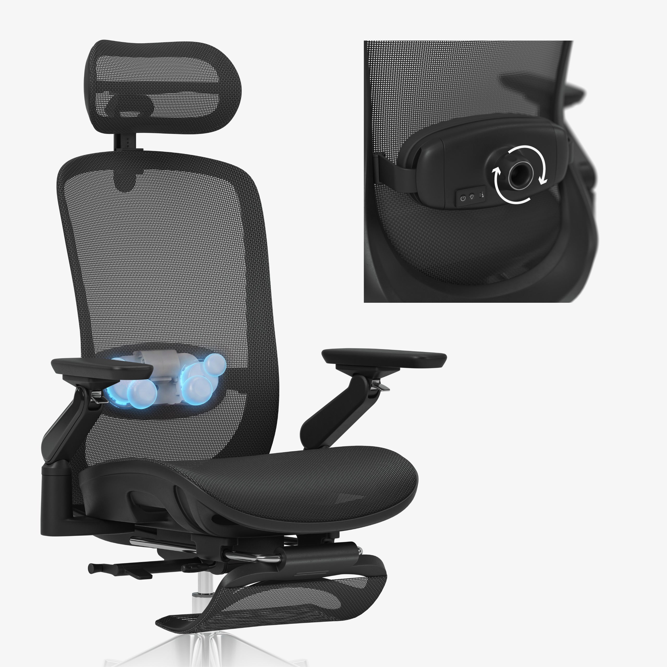 Sillón ergonómico con función de masaje Mark Adler Leadpro 8.7 Black