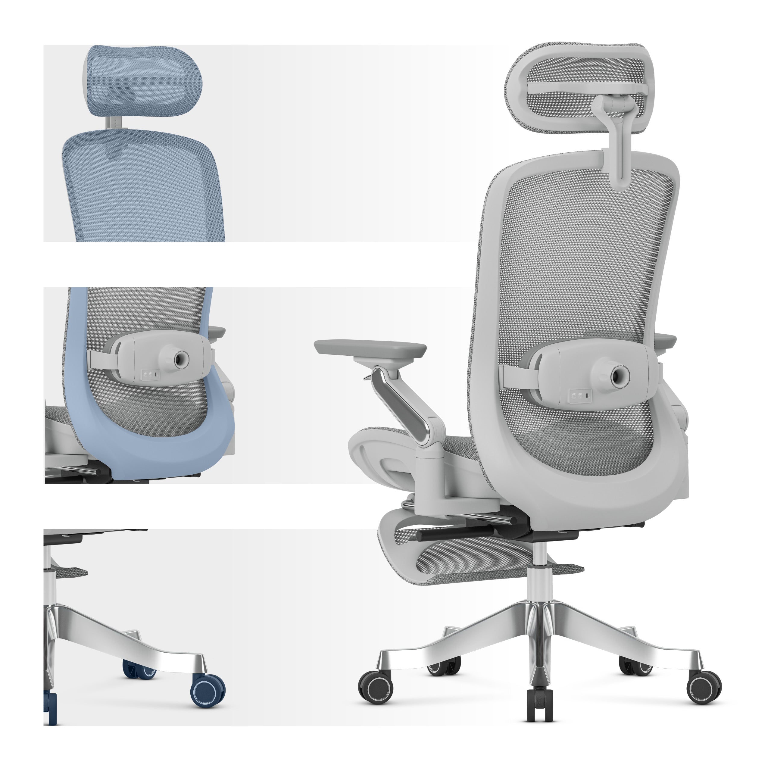 Sillón ergonómico con función de masaje Mark Adler Leadpro 8.7 Grey