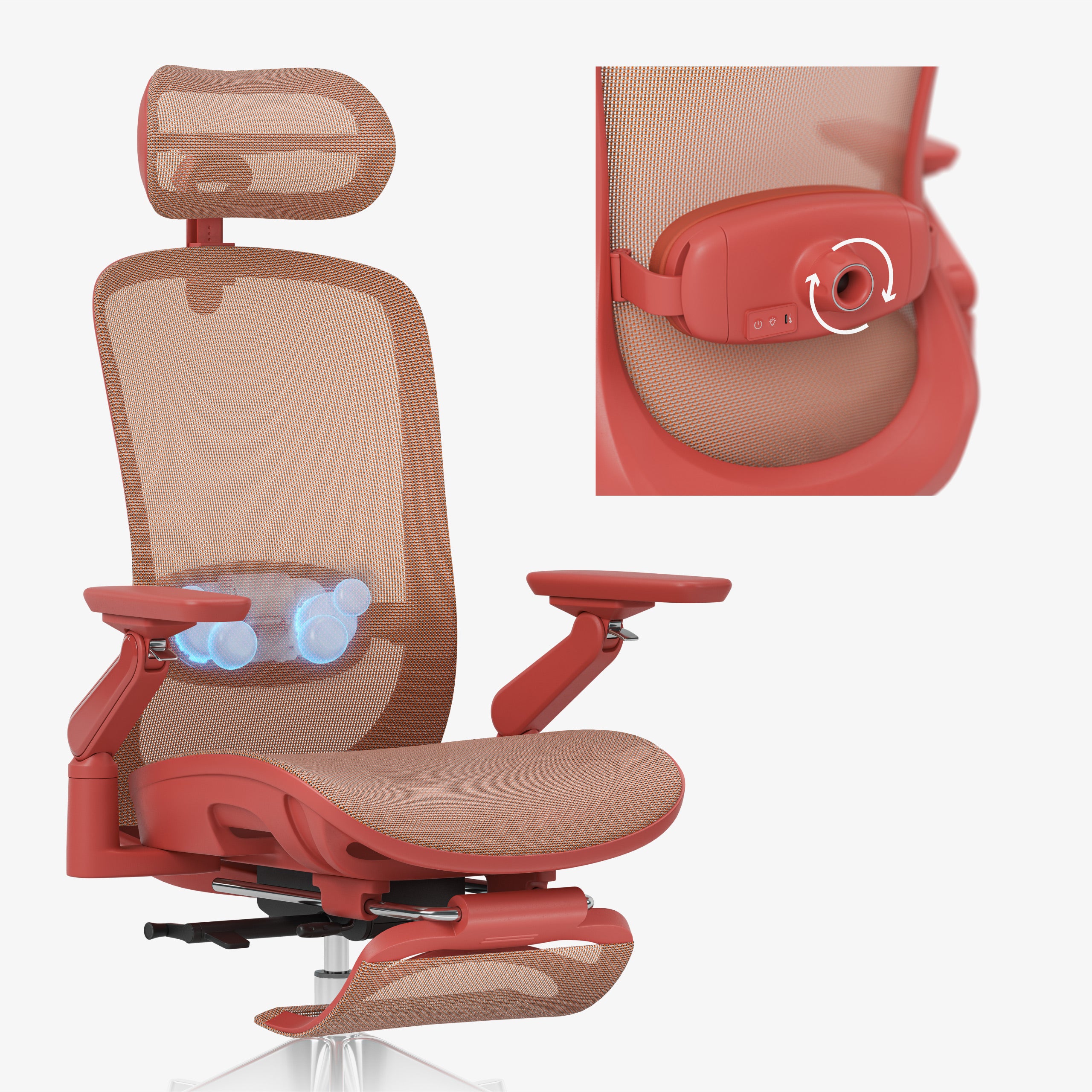 Sillón ergonómico con función de masaje Mark Adler Leadpro 8.7 Rojo