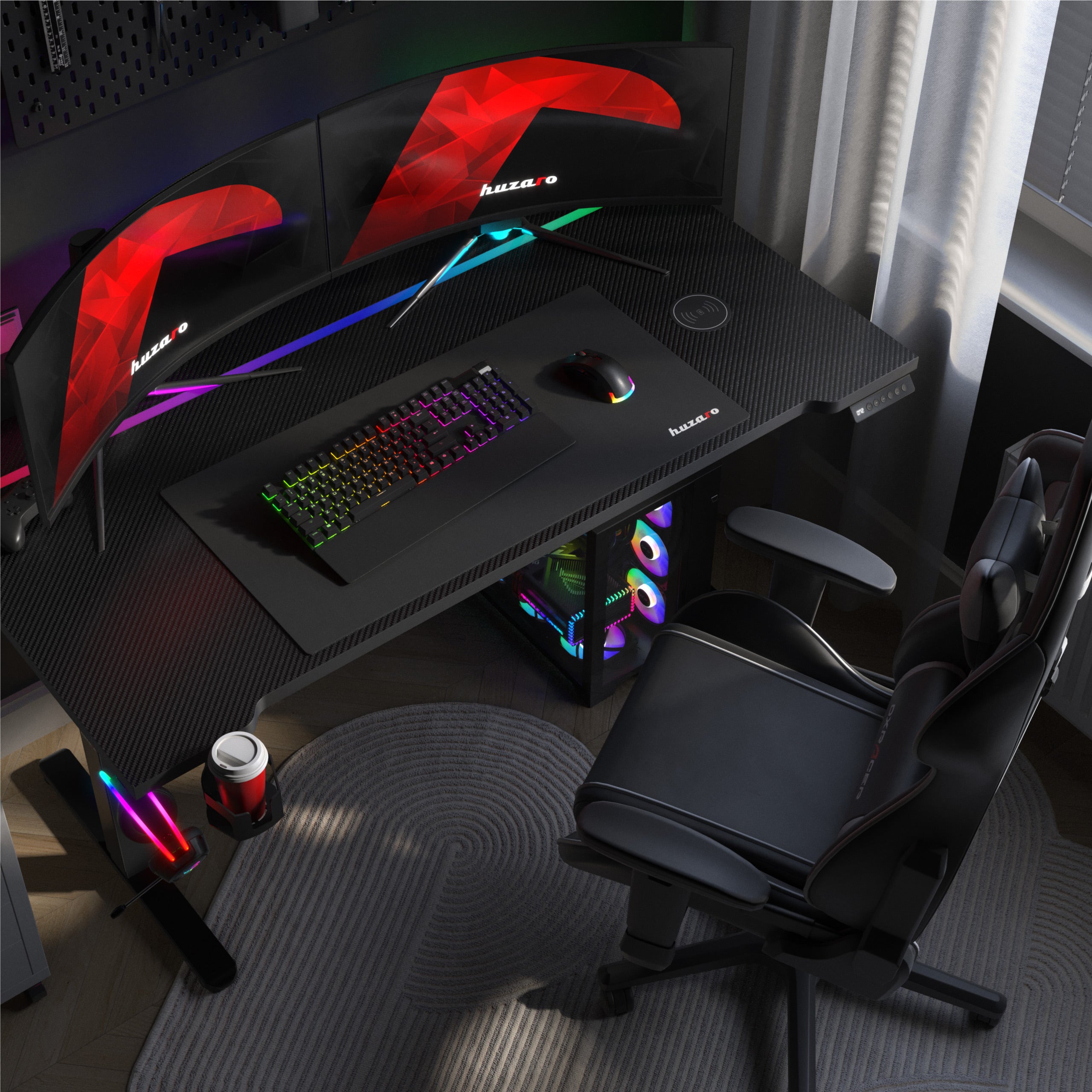 Escritorio eléctrico para gamers con altura del tablero regulable