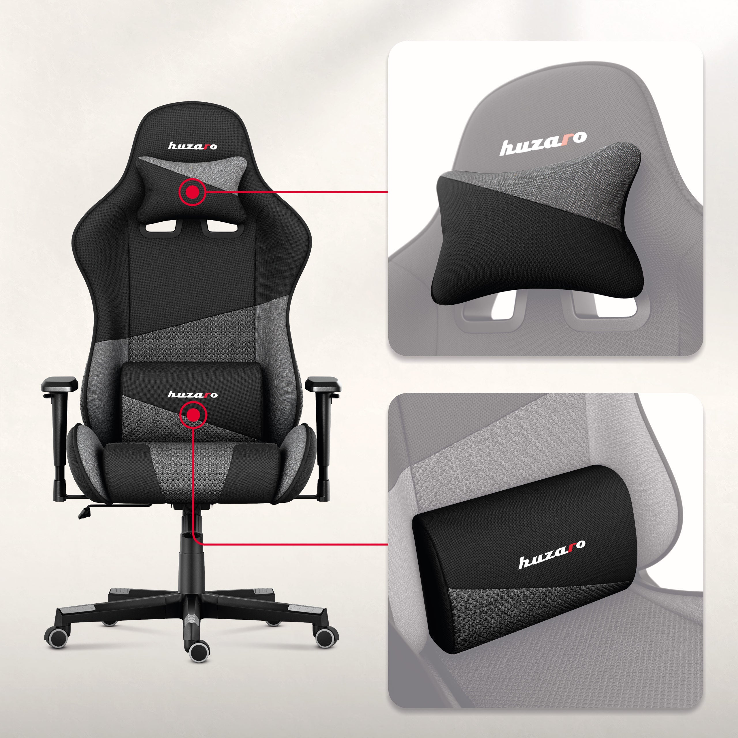 Almohadilla para los músculos del cuello y almohadilla lumbar ajustable