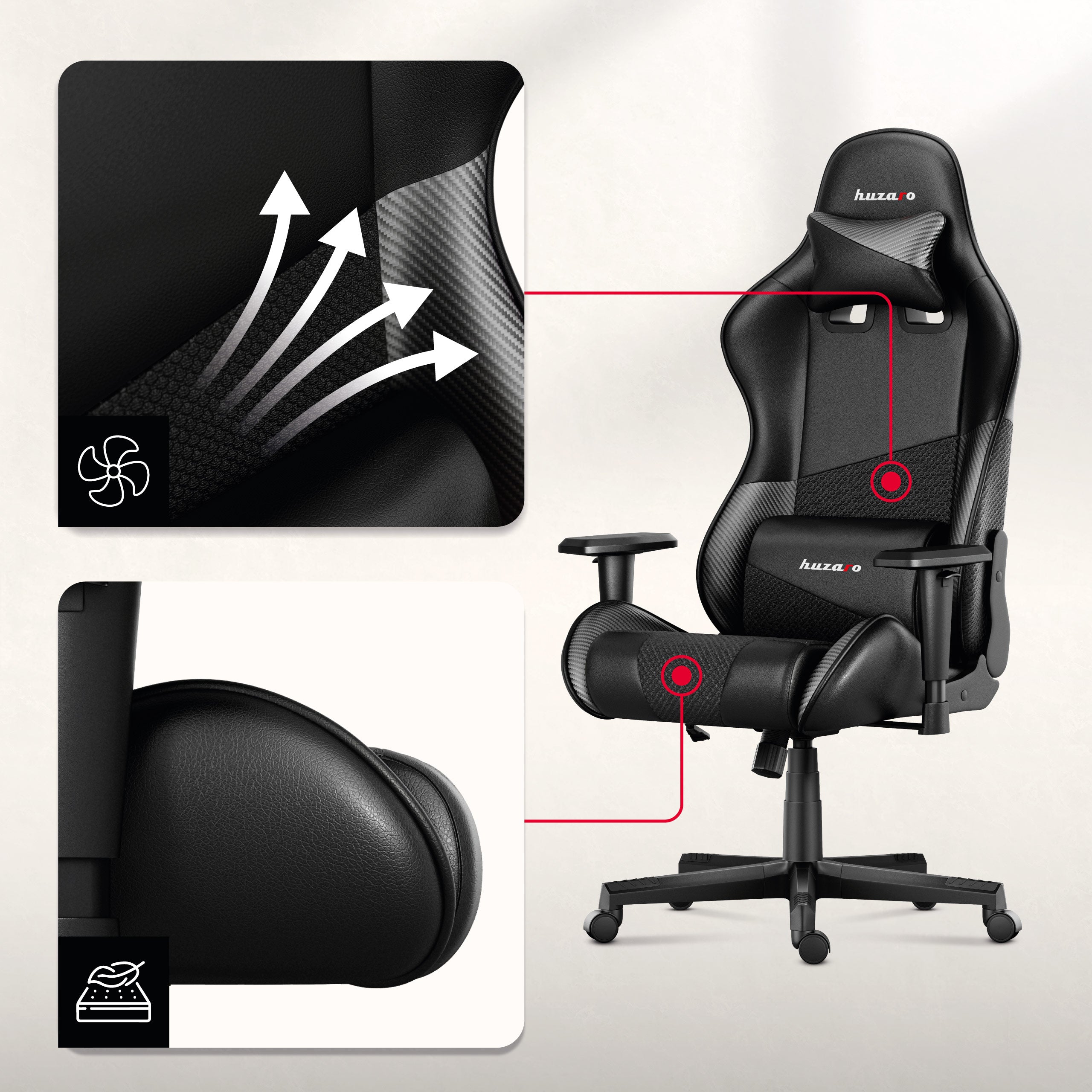 Sillones gaming de tela con tecnología AIR.