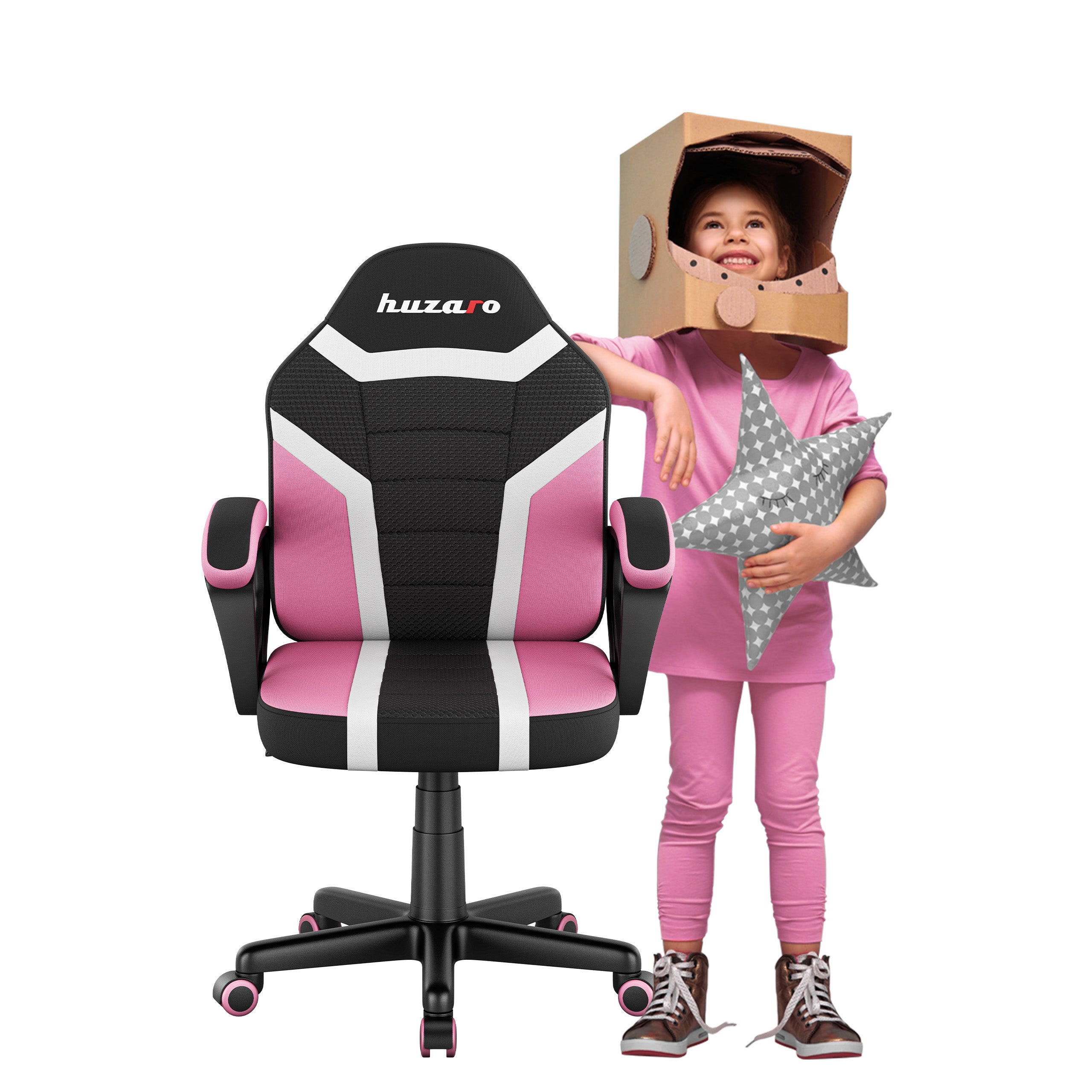 Sillón gaming para niños HUZARO RANGER 1.0 Pink Mesh