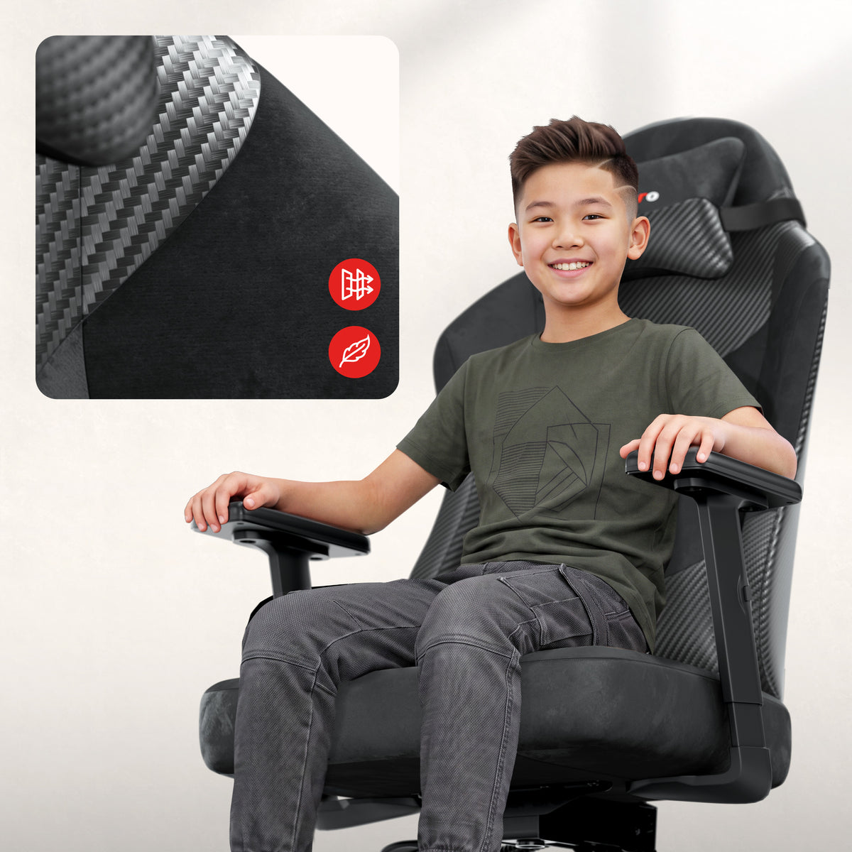 Silla gaming para adolescentes Huzaro Ranger 5.7 Carbon Black