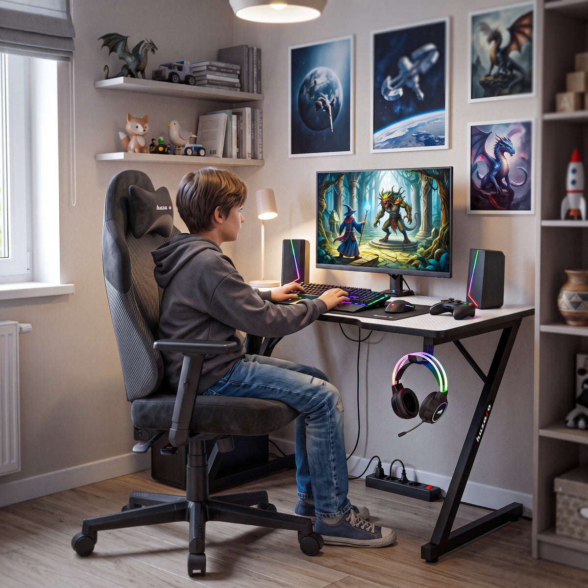 Silla gaming para adolescentes Huzaro Ranger 5.7 Carbon Black
