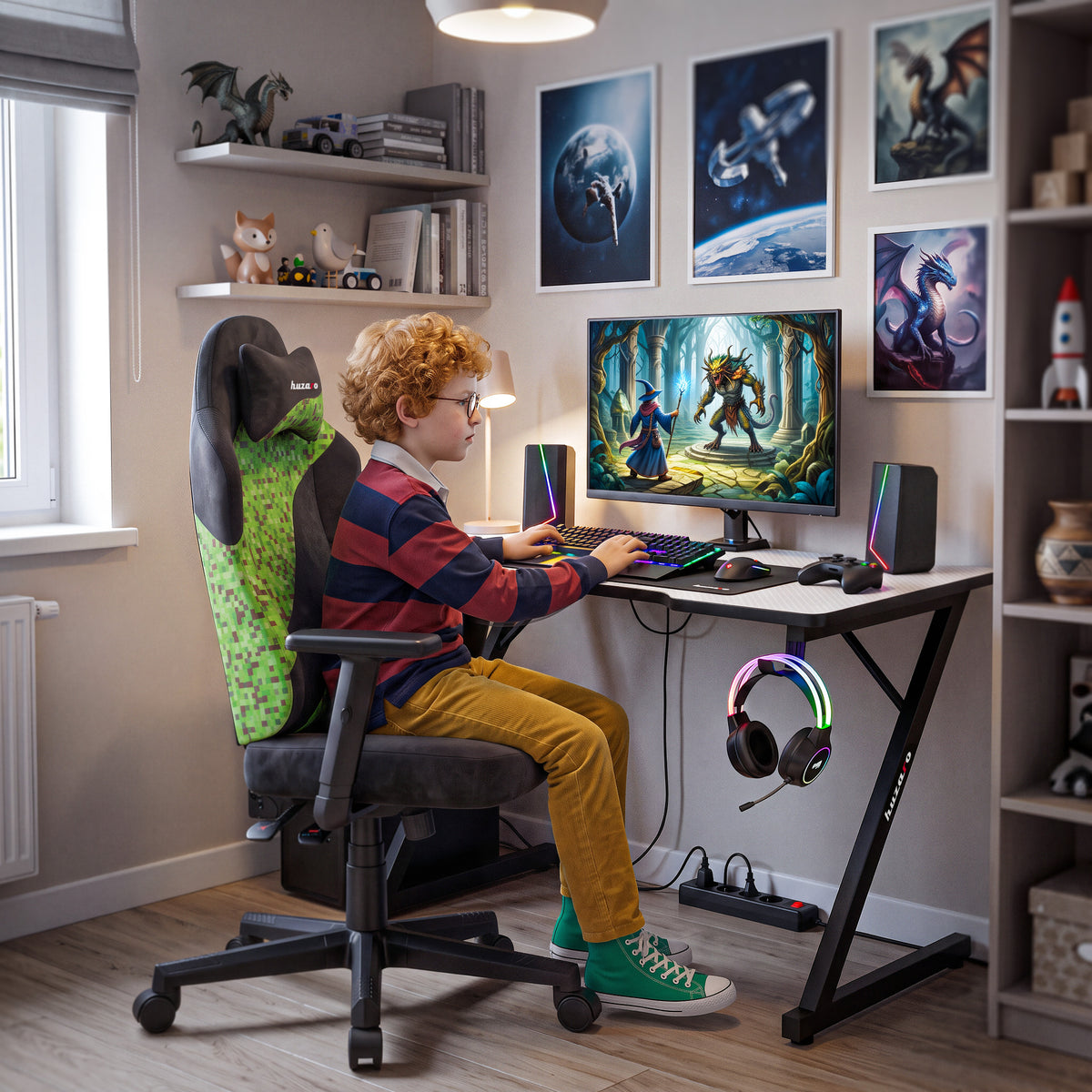 Silla gaming para adolescentes Huzaro Ranger 5.7 Black Pixel