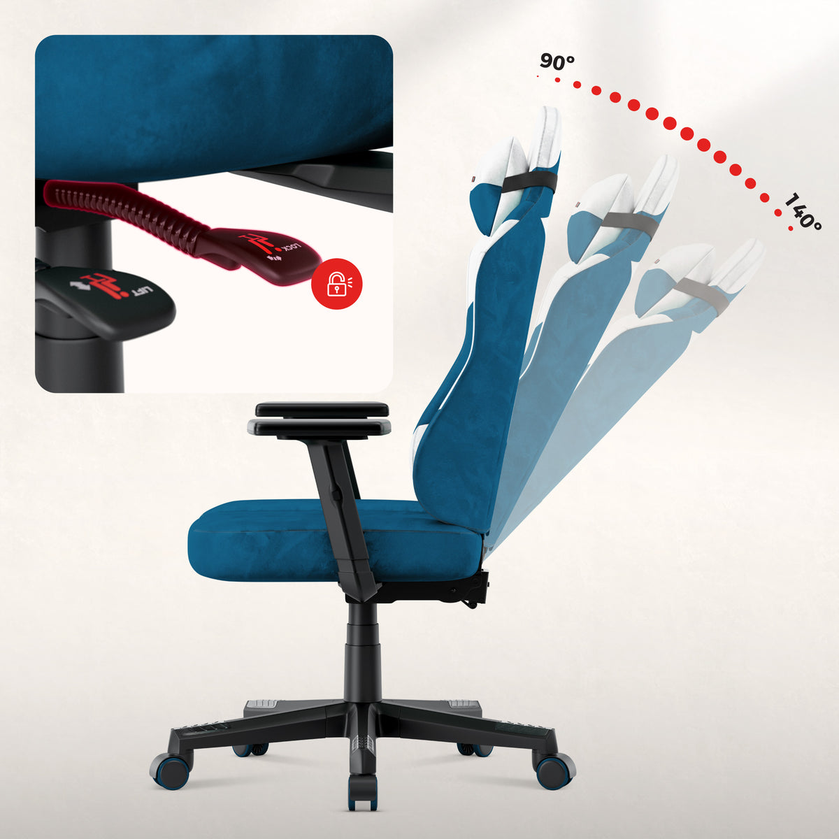 Silla gaming para adolescentes Huzaro Ranger 5.7 Azul