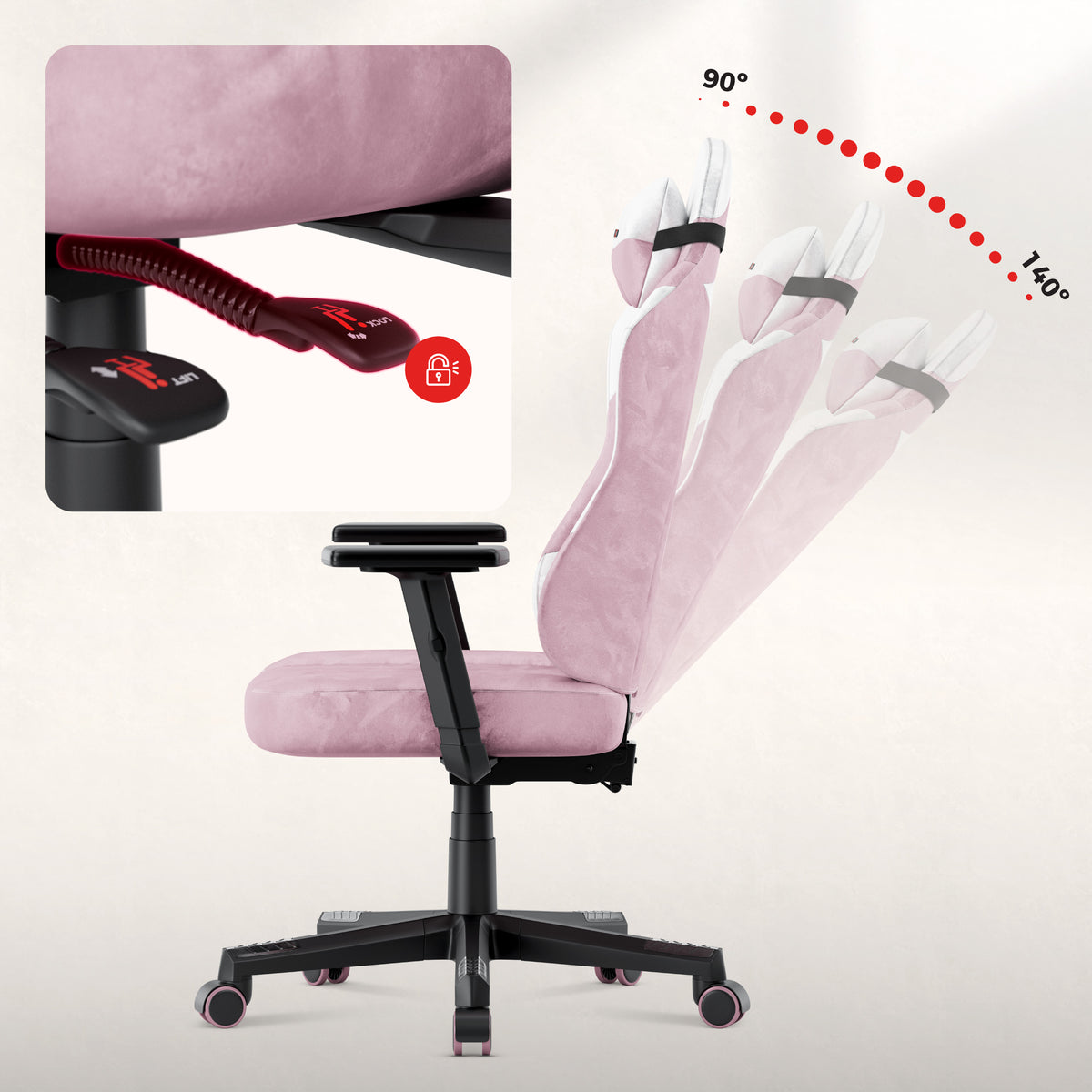 Silla gaming para adolescentes Huzaro Ranger 5.7 Lila