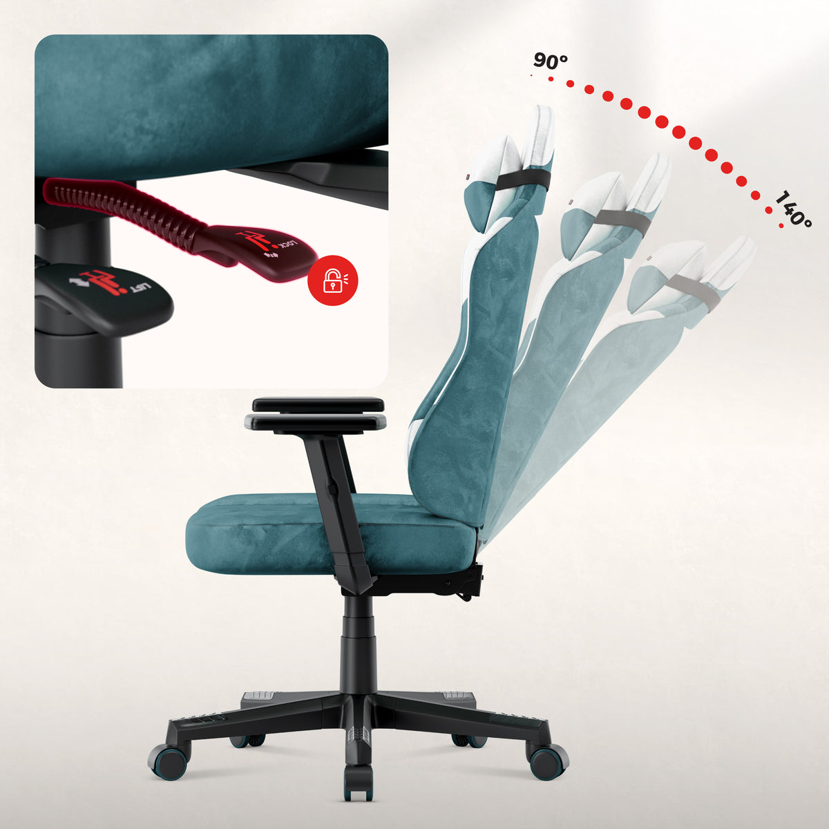 Silla gaming para adolescentes Huzaro Ranger 5.7 Teal
