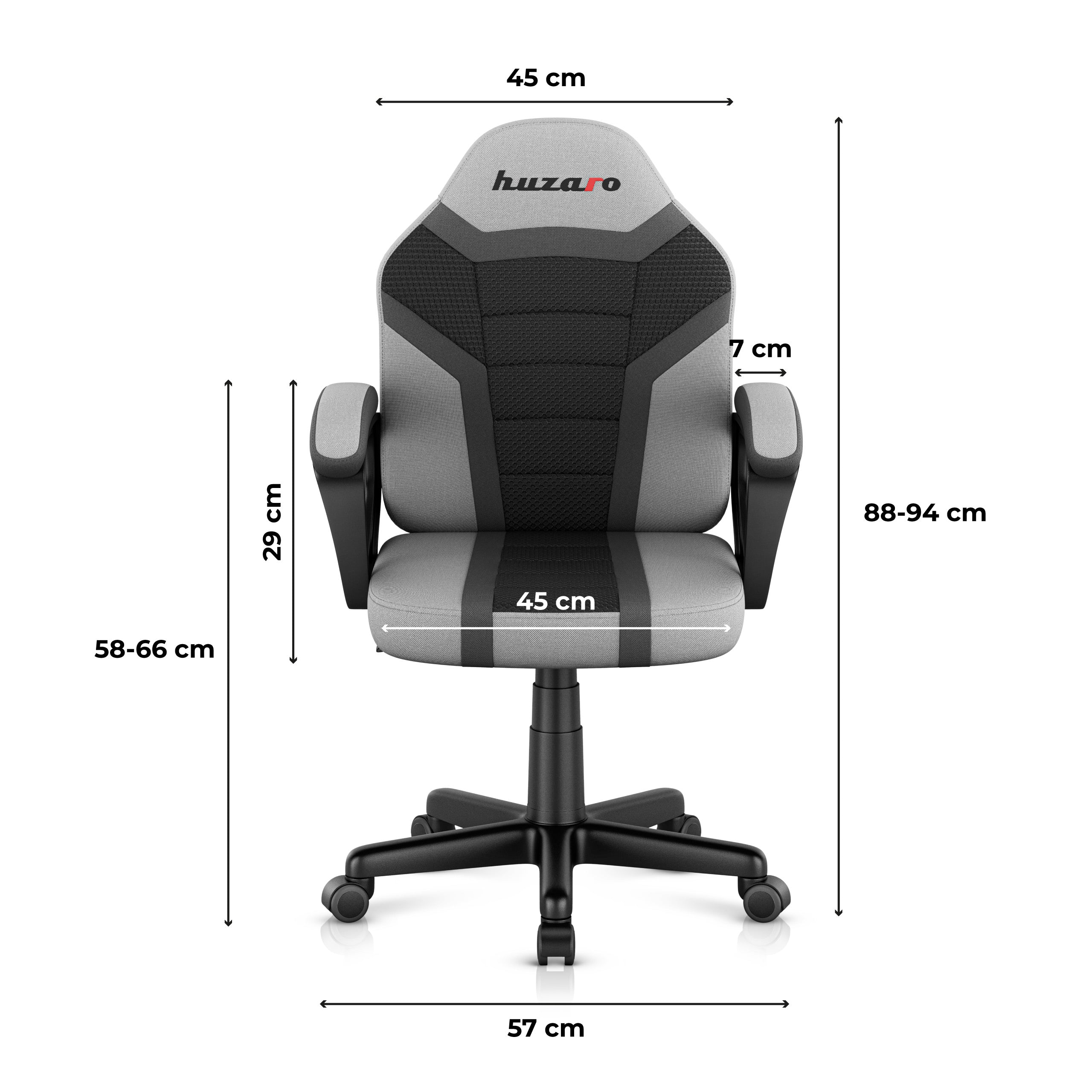 Sillón gaming para niños HUZARO RANGER 1.0 Grey Mesh