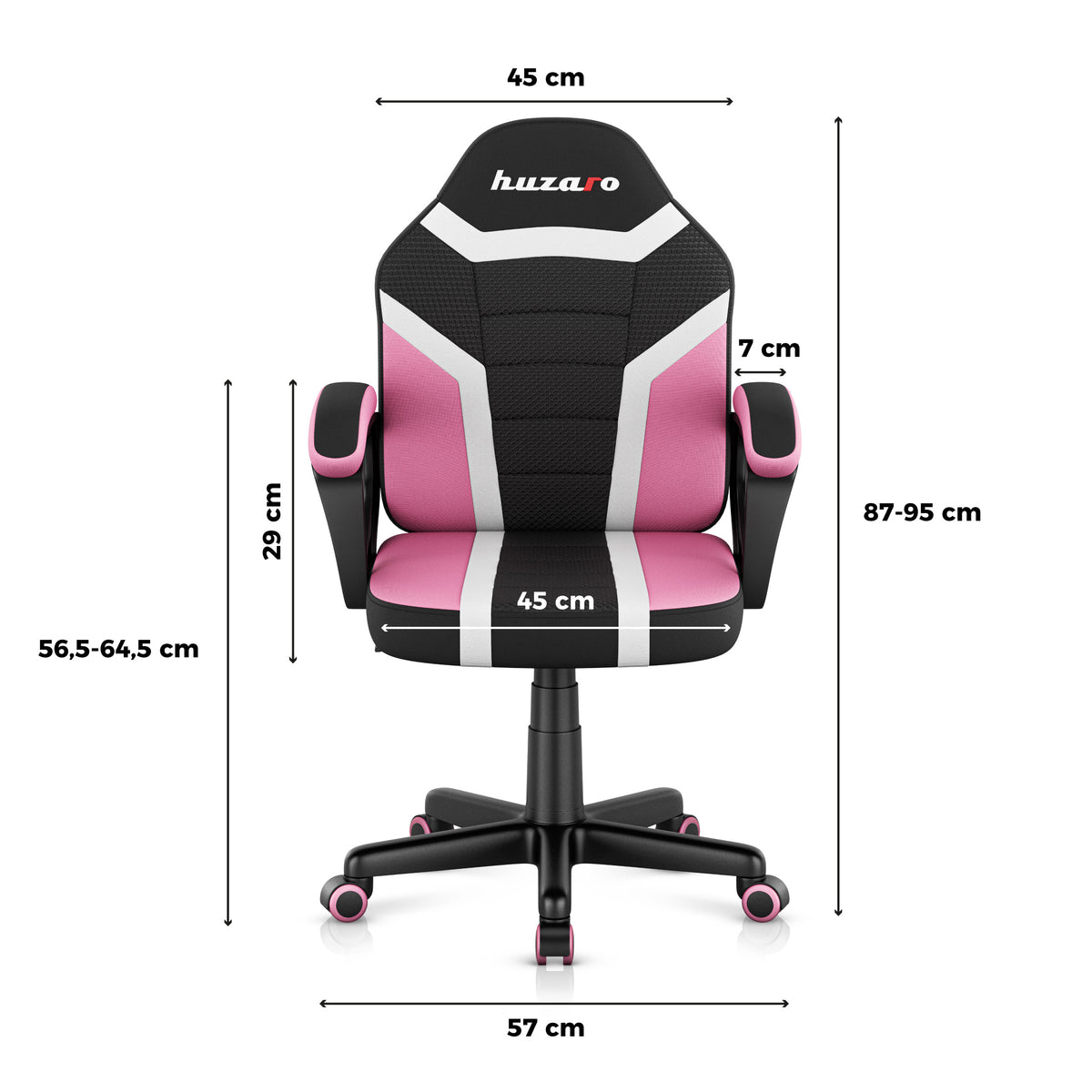 Sillón gaming para niños HUZARO RANGER 1.0 Pink Mesh