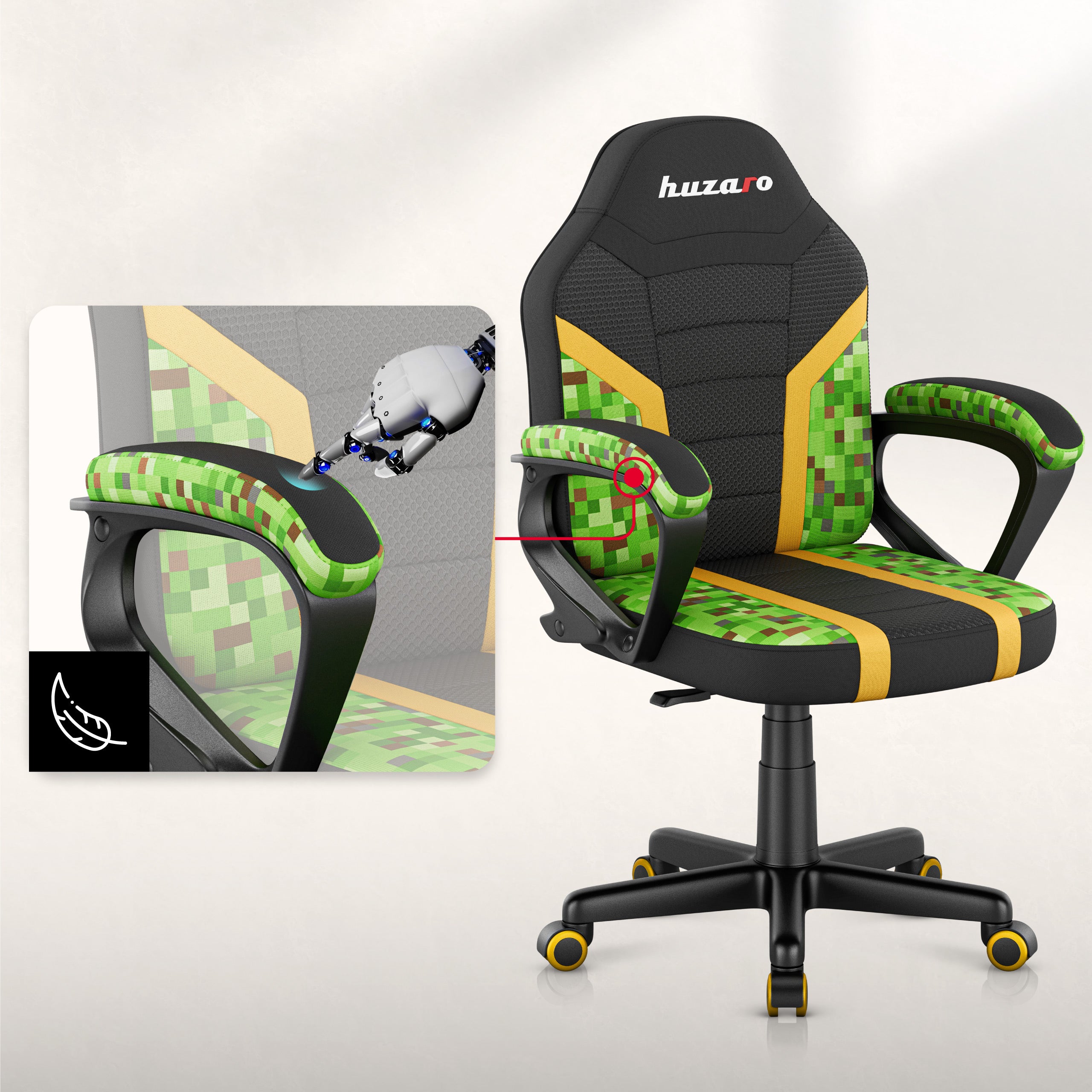 Sillón gaming para niños Huzaro RANGER 1.0 Pixel Mesh