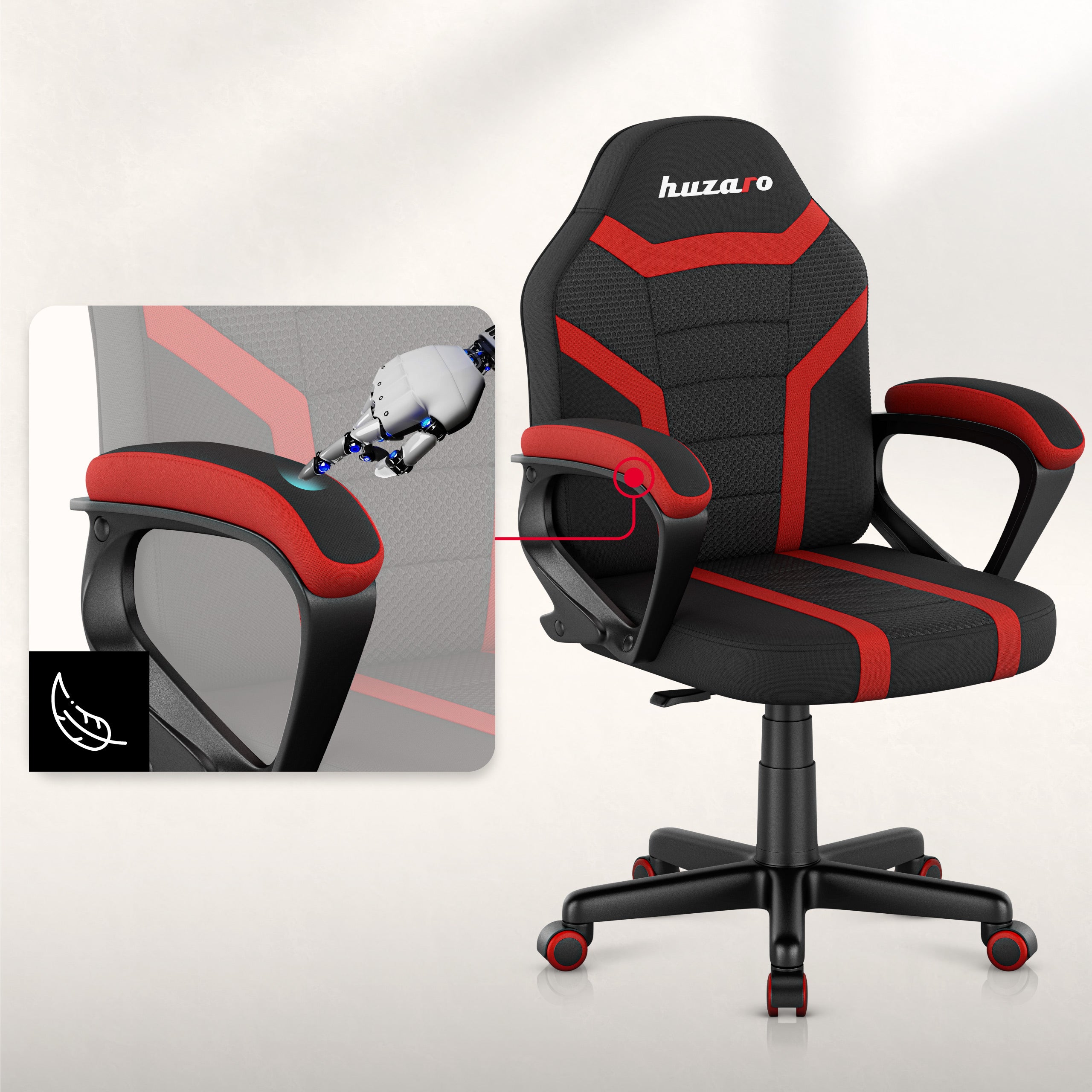 Sillón gaming para niños HUZARO RANGER 1.0 Red Mesh