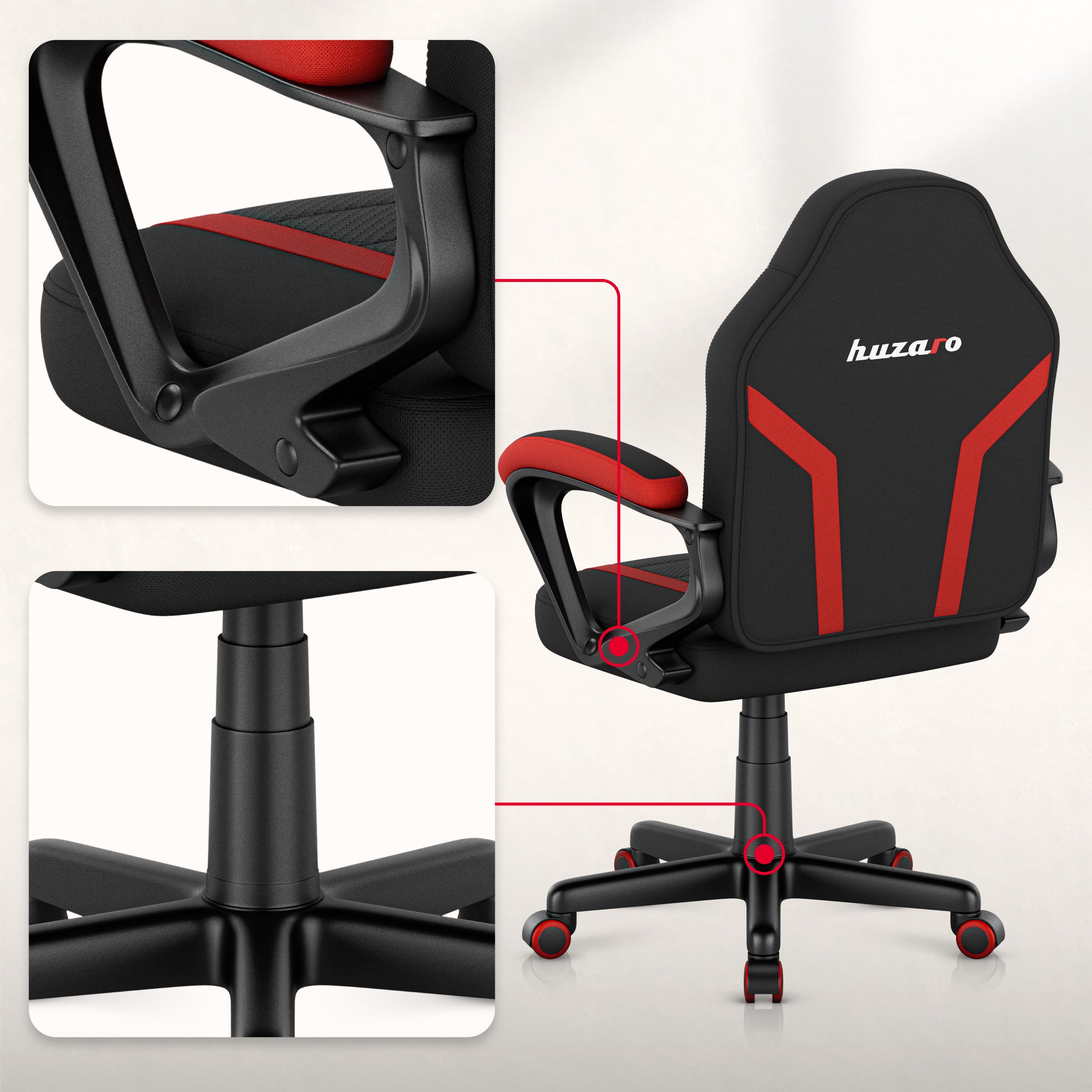Sillón gaming para niños HUZARO RANGER 1.0 Red Mesh