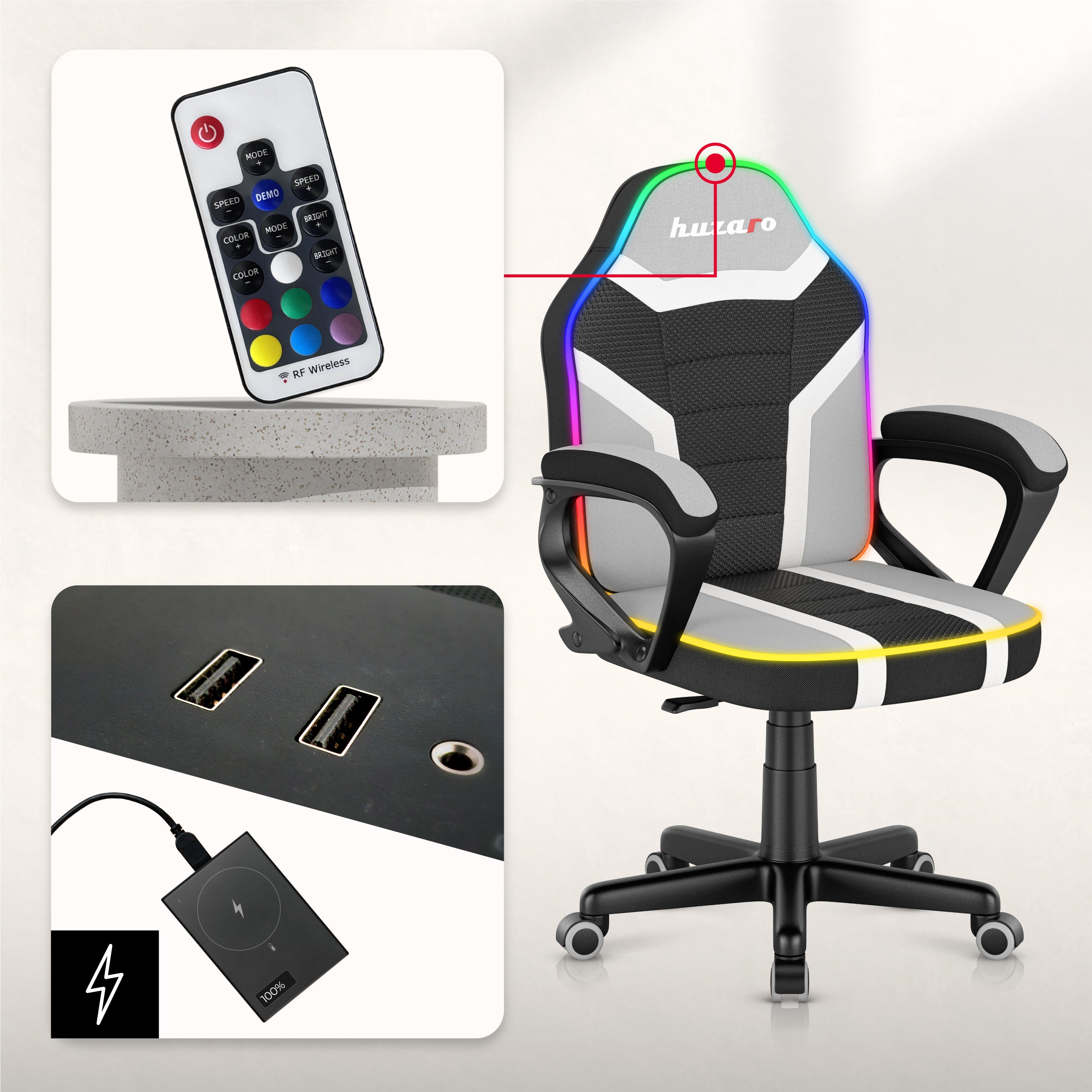 Sillón gaming para niños Huzaro Ranger 1.0 RGB