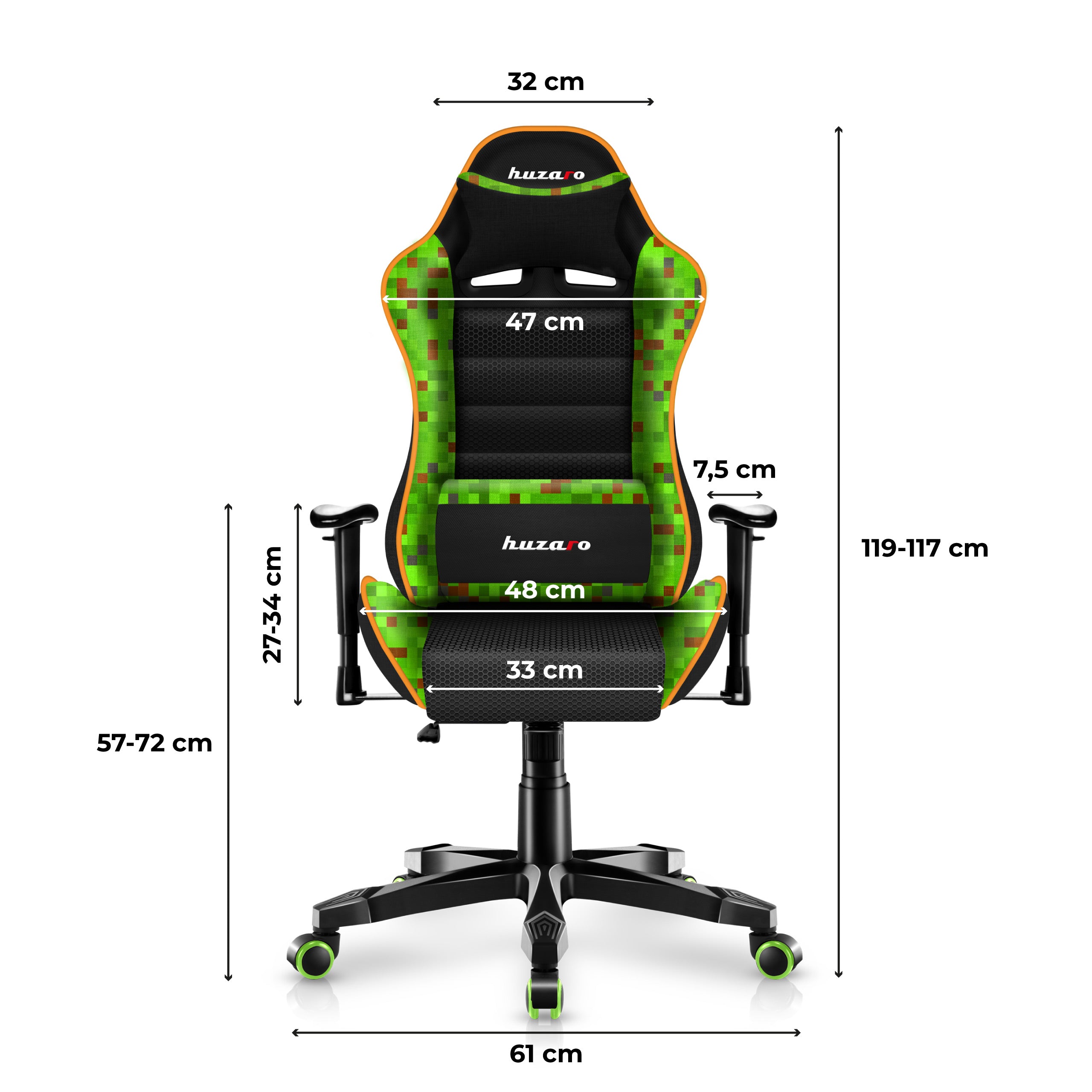 Sillón gaming para niños HUZARO RANGER 6.0 Pixel Mesh