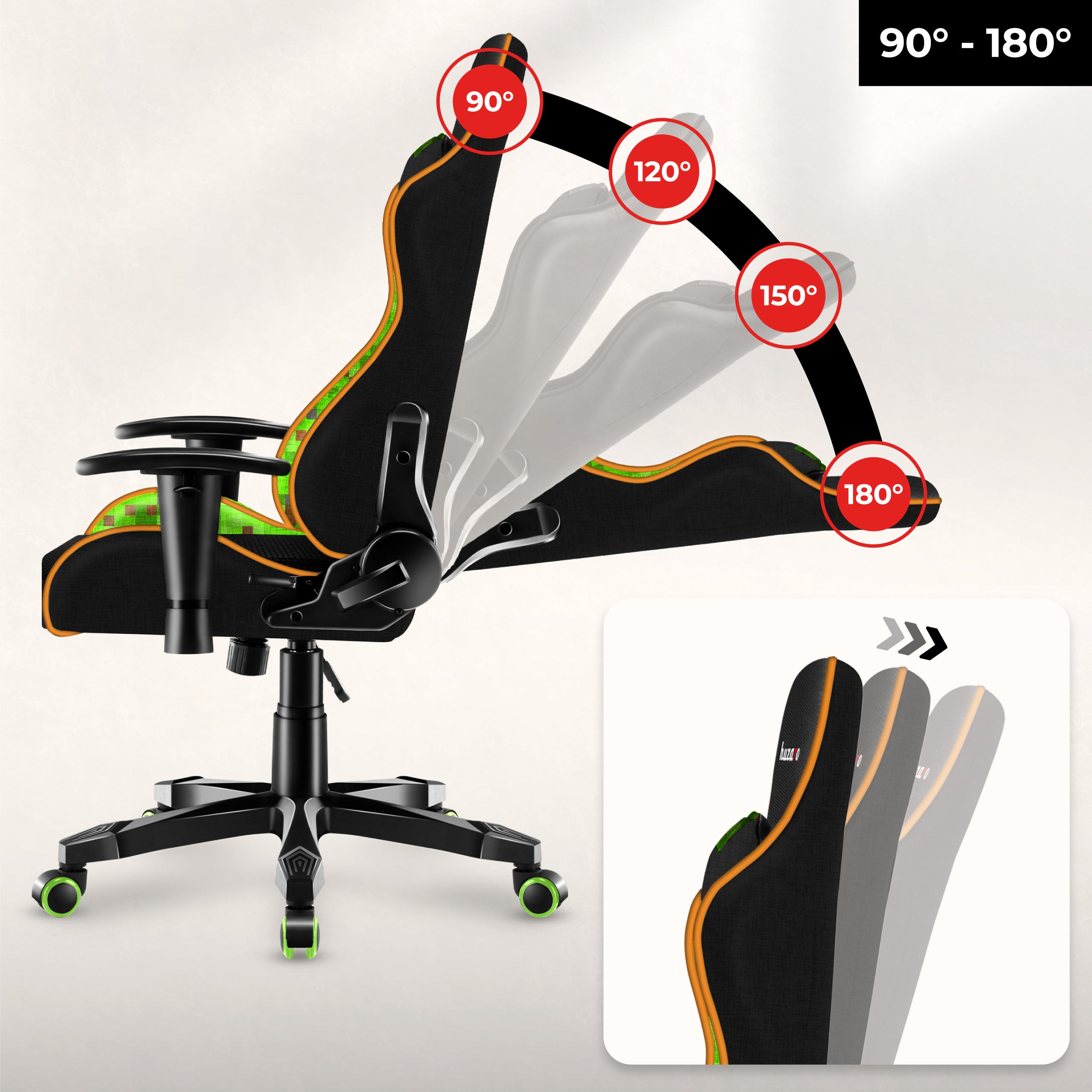 Sillón gaming para niños HUZARO RANGER 6.0 Pixel Mesh