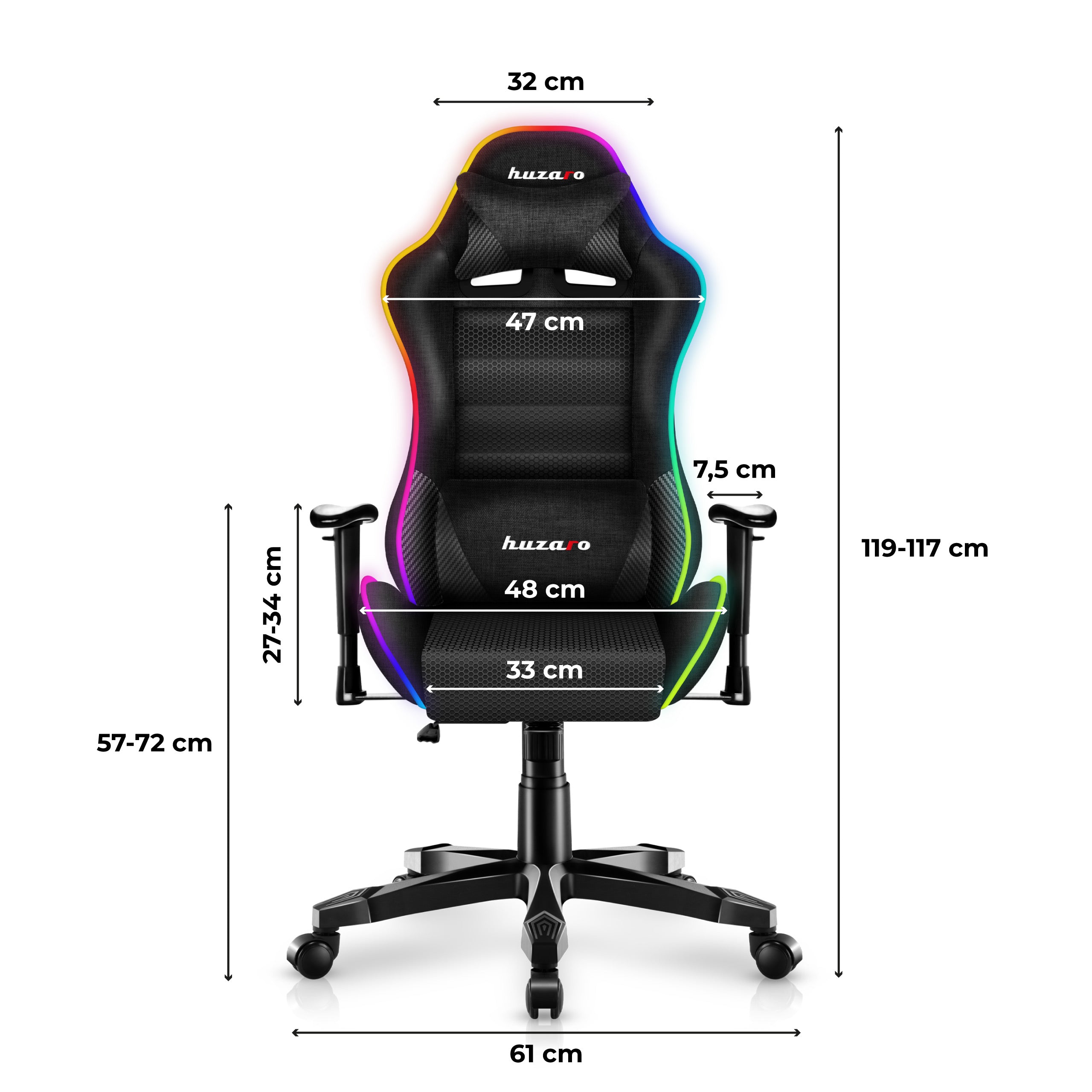 Sillón gaming para niños HUZARO RANGER 6.0 RGB Mesh