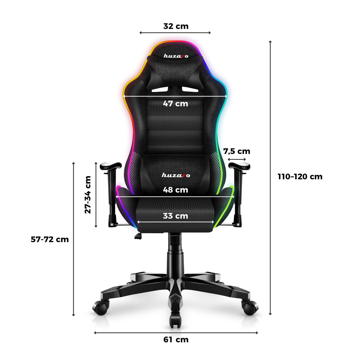 Sillón gaming para niños HUZARO RANGER 6.0 RGB Mesh