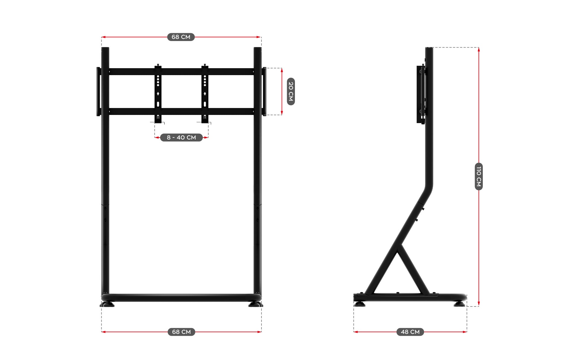 Soporte para televisor Huzaro Speed 9.1 para sim racing