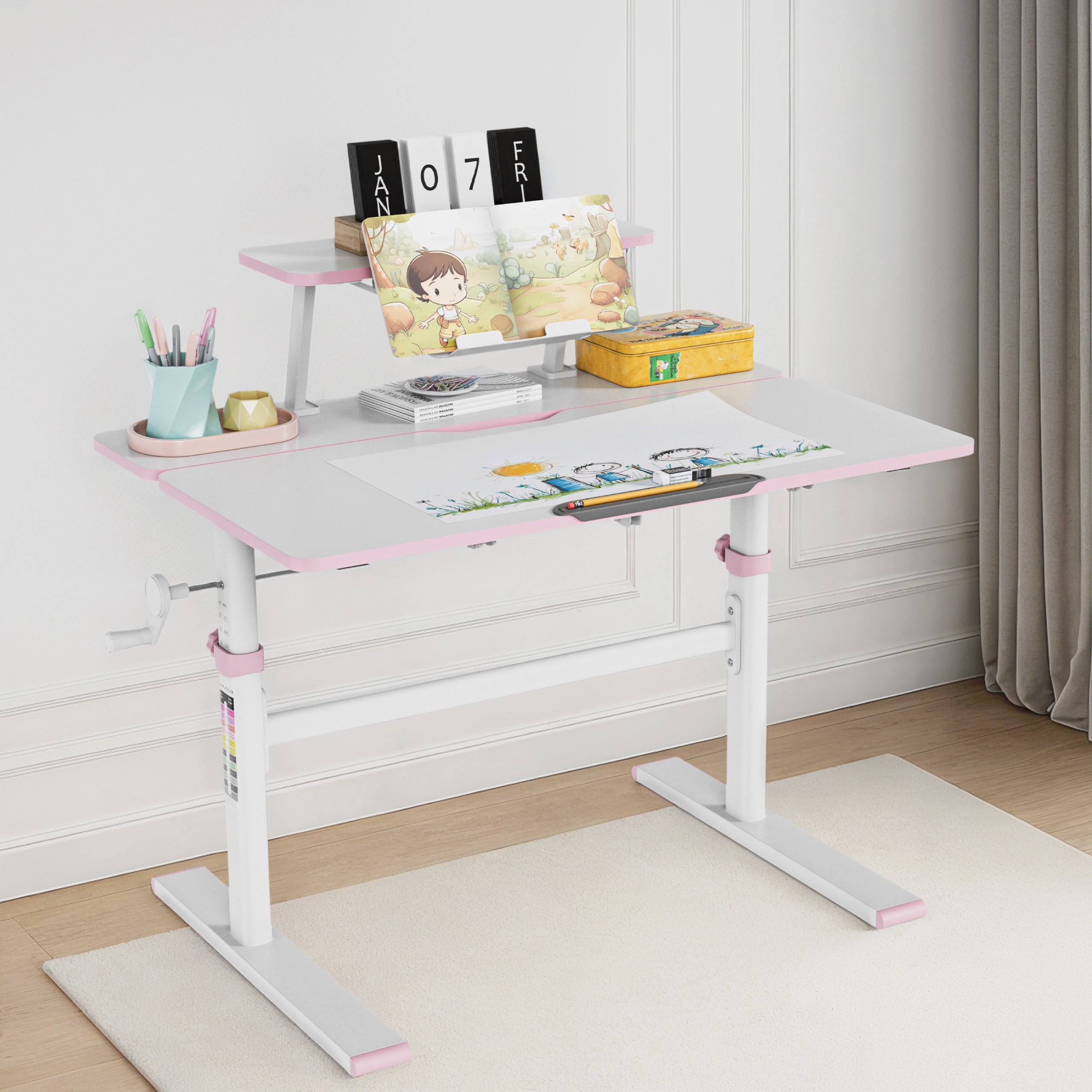 Escritorio infantil regulable Mark Adler Study 3.7 Pink de 90 cm