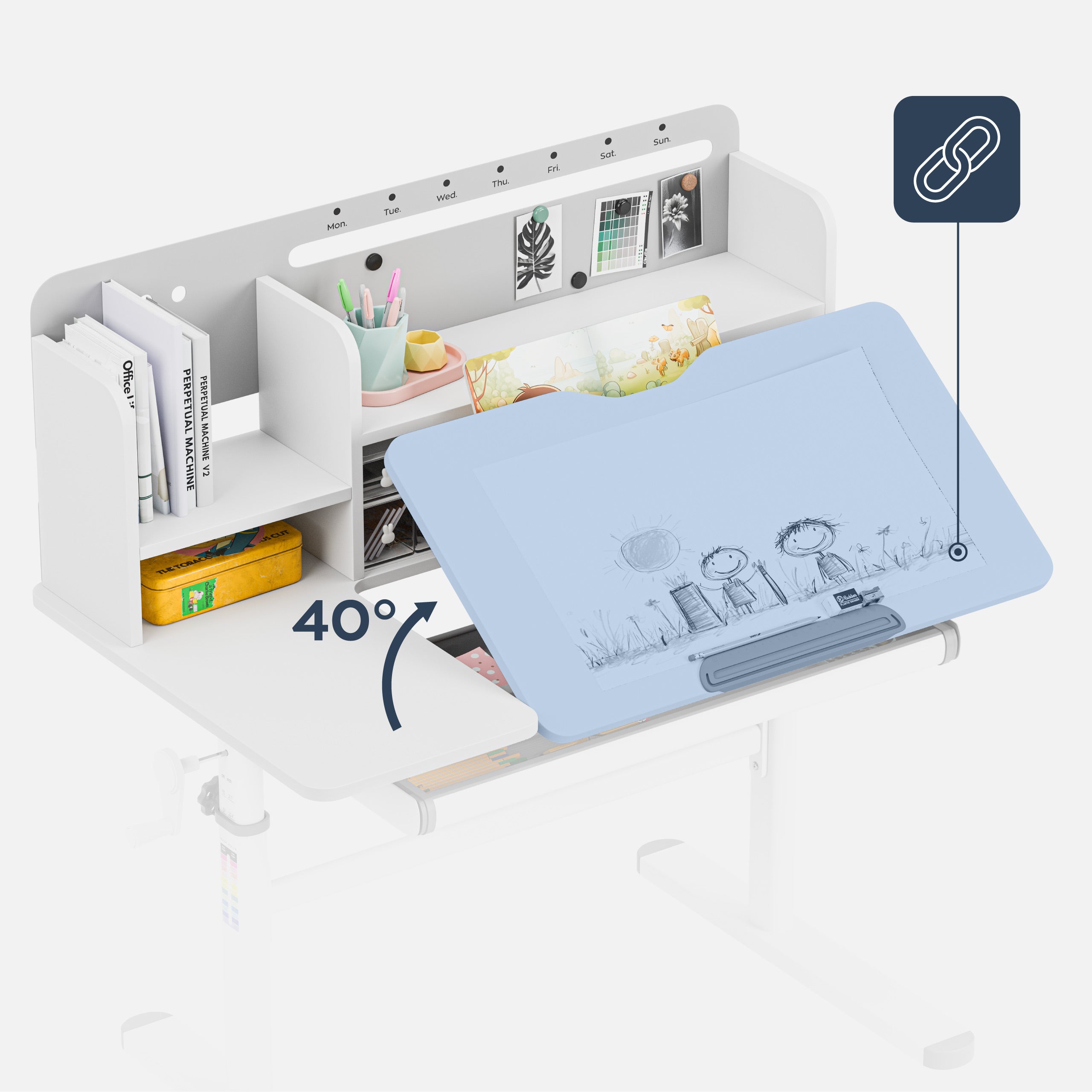 Escritorio infantil Mark Adler Study 5.7 Grey de 100 cm