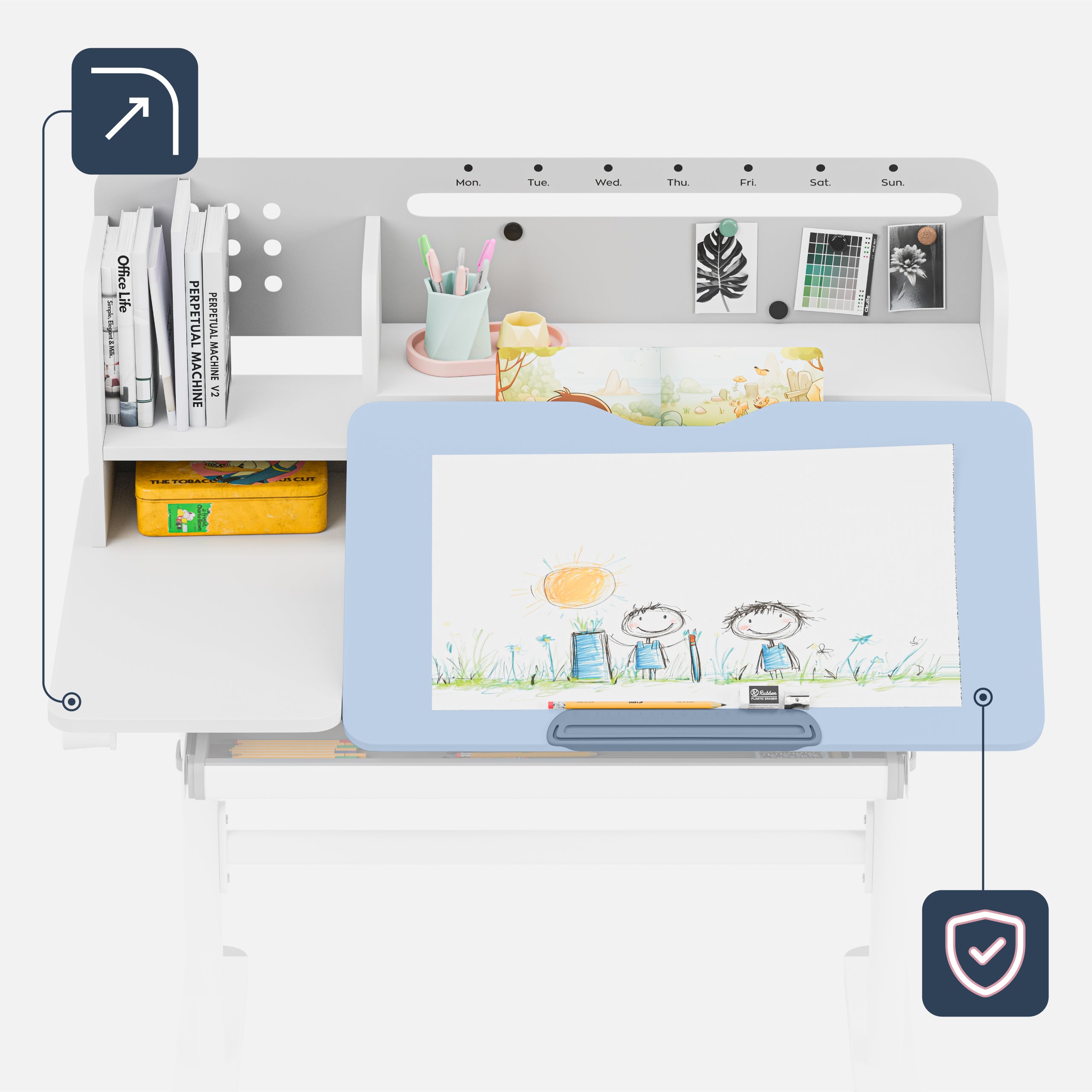 Escritorio infantil Mark Adler Study 5.7 Grey de 100 cm