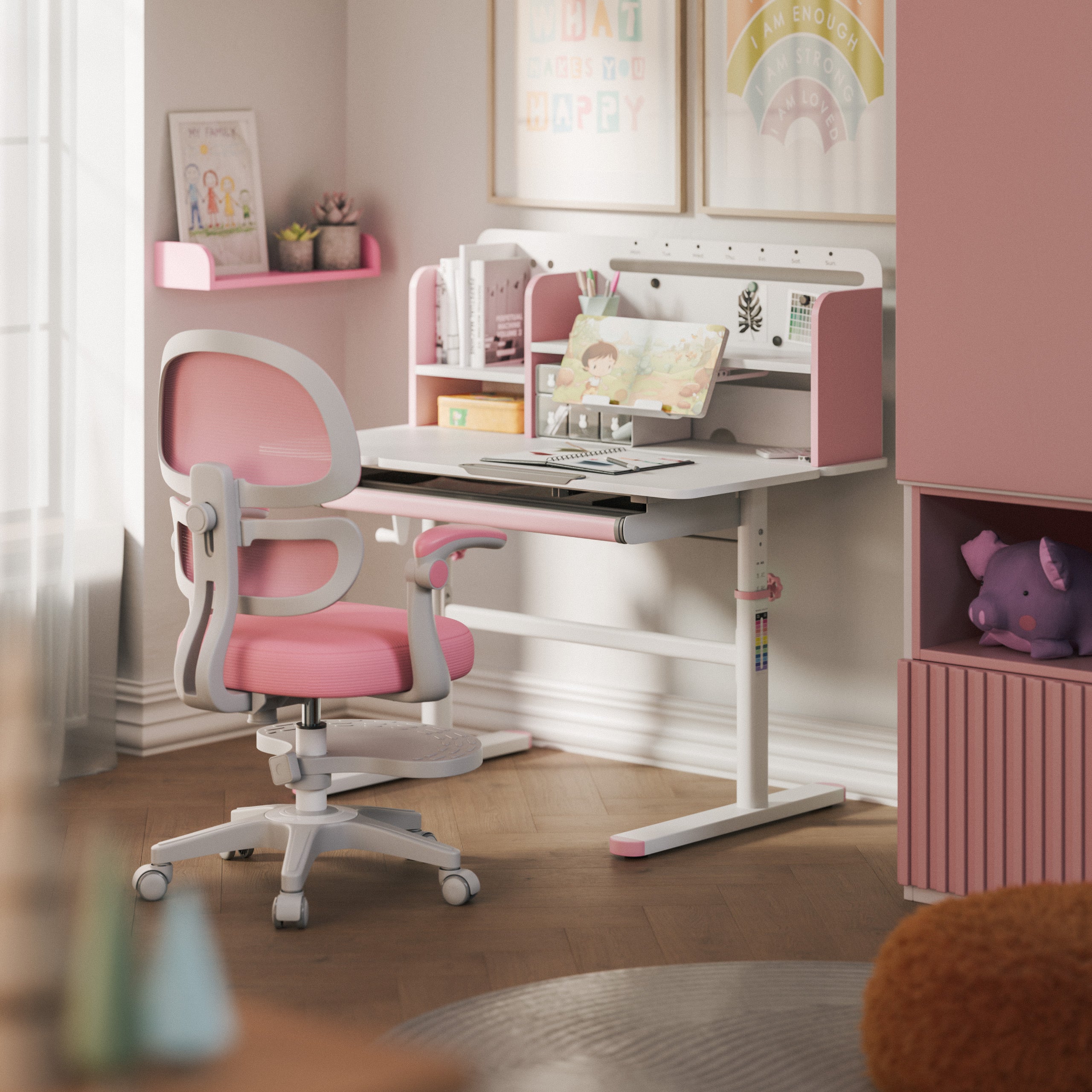 Escritorio infantil Mark Adler Study 5.7 Pink de 100 cm