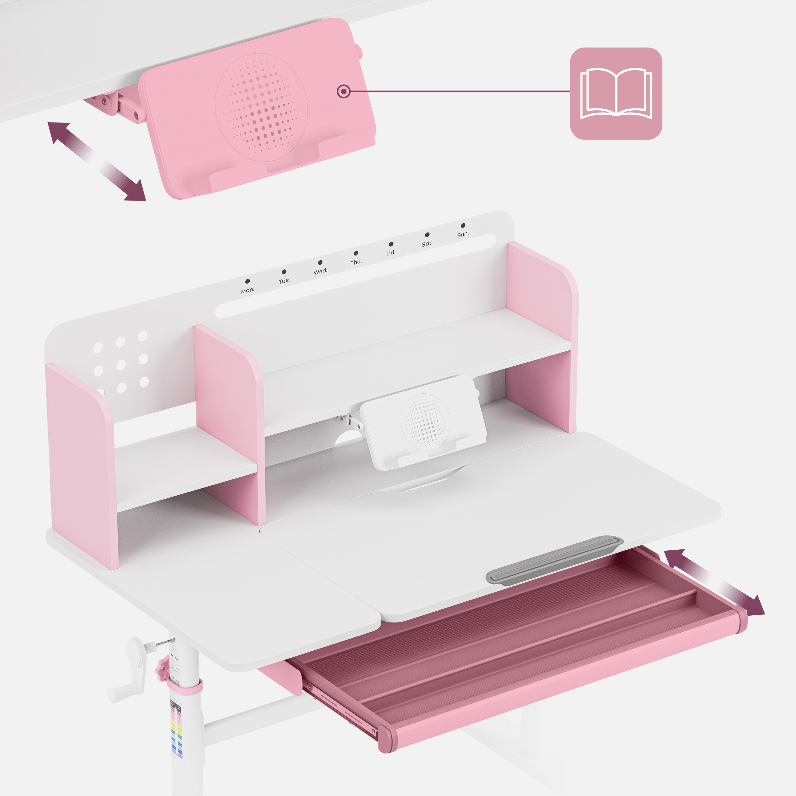 Escritorio infantil Mark Adler Study 5.7 Pink de 100 cm