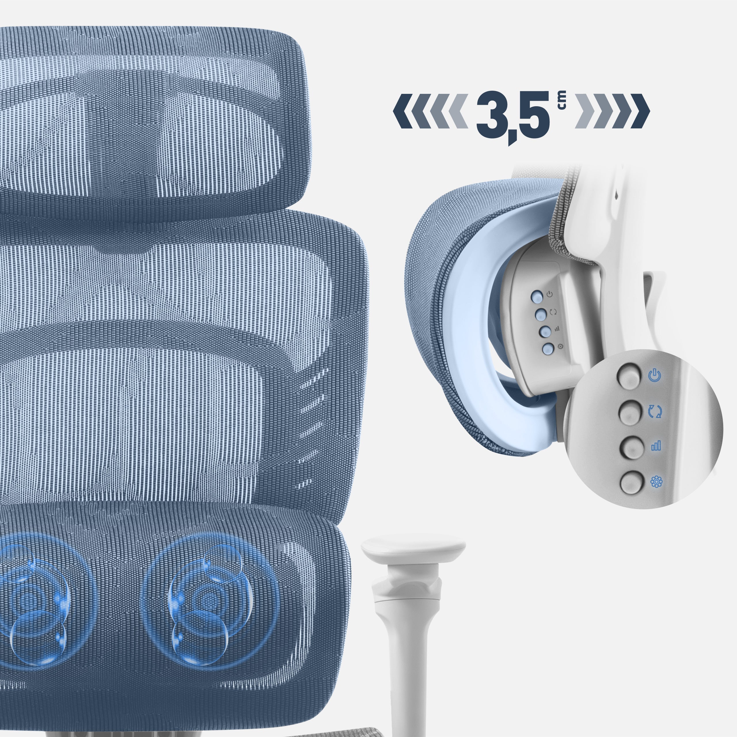 Sillón de oficina con función de masaje Mark Adler Visioner 8.3 Grey