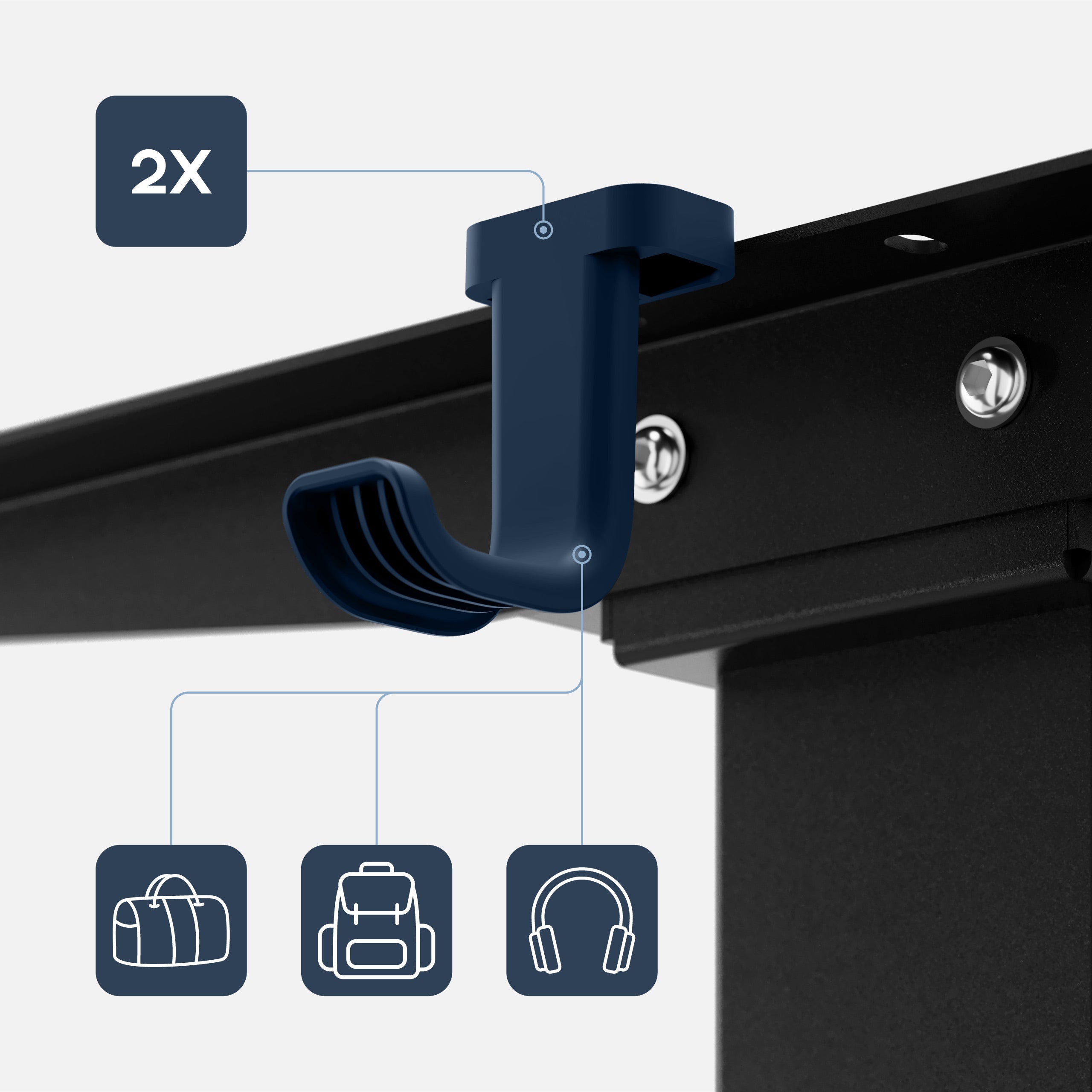 Dos asas: una para los auriculares y otra para la mochila o el bolso